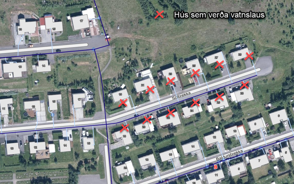 Kaldavatnslaust í Sólbrekku.