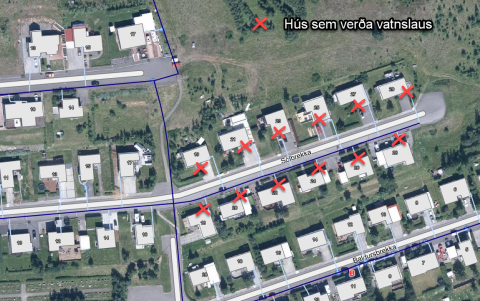 Kaldavatnslaust í Sólbrekku.