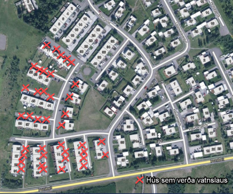 Kaldavatnslaust á öllum Stórhól og Baughól 60-62.